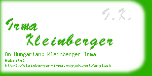 irma kleinberger business card